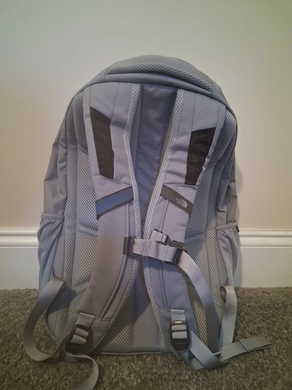 The North Face Light Gray Connector Backpack with Multicolor Patch
